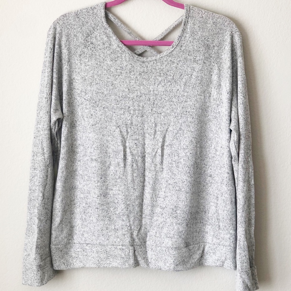MORAL FIBER > reversible sweater crisscross detail